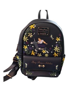 Loungefly Black Floral Disney Parks Mini Backpack